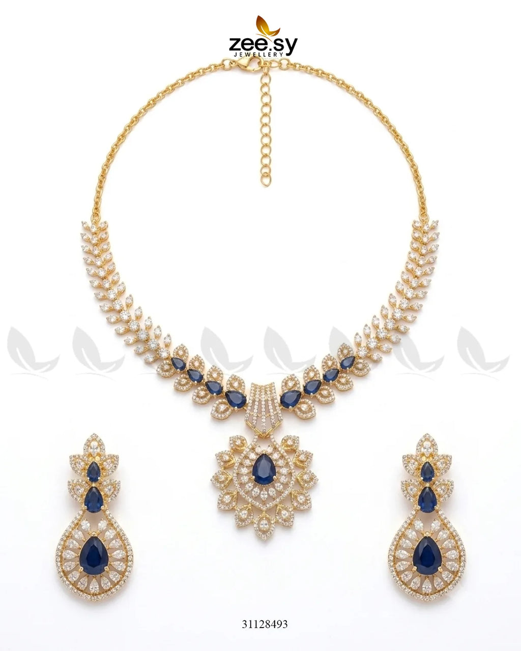 Golden Vine Zirconia Necklace Set