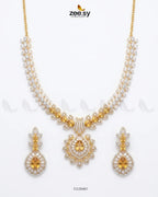 Golden Vine Zirconia Necklace Set