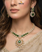 Golden Vine Zirconia Necklace Set