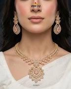 Golden Vine Zirconia Necklace Set