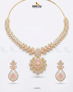 Golden Vine Zirconia Necklace Set