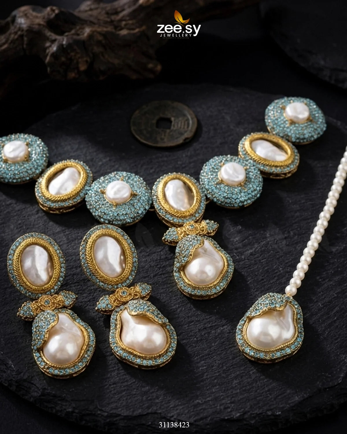 Gulnar Baroque Pearl Choker Set