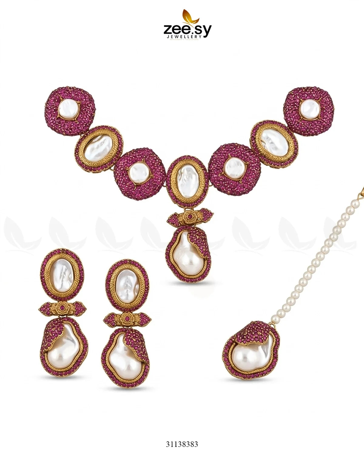 Gulnar Baroque Pearl Choker Set
