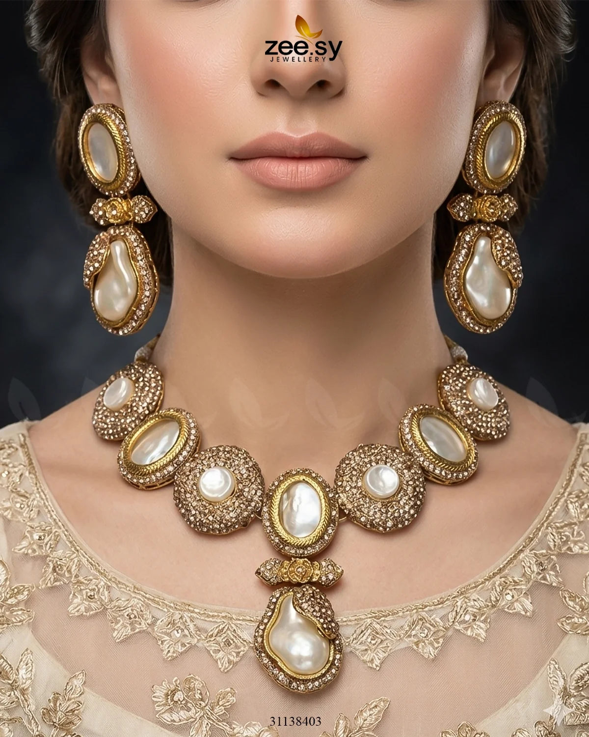 Gulnar Baroque Pearl Choker Set