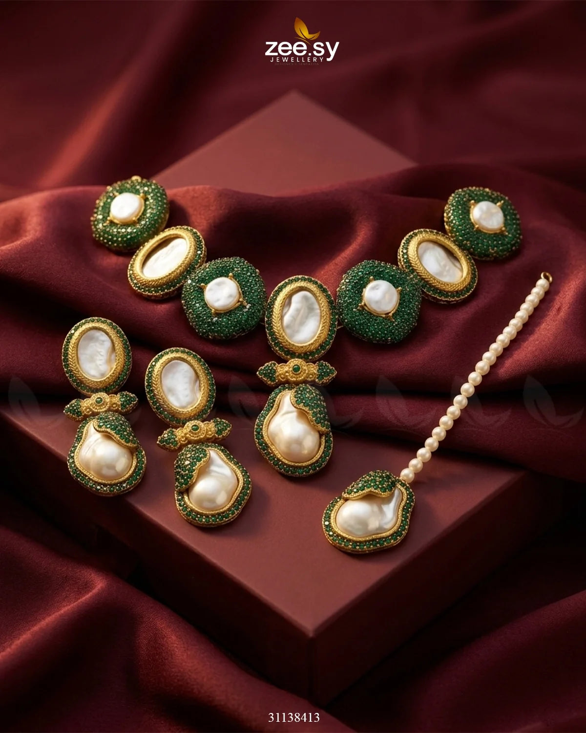 Gulnar Baroque Pearl Choker Set