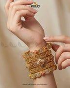 Gulnar Ruby Filigree Zirconia Bangles