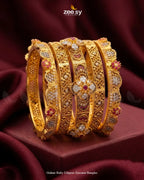 Gulnar Ruby Filigree Zirconia Bangles