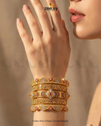 Gulnar Ruby Filigree Zirconia Bangles