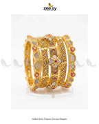 Gulnar Ruby Filigree Zirconia Bangles