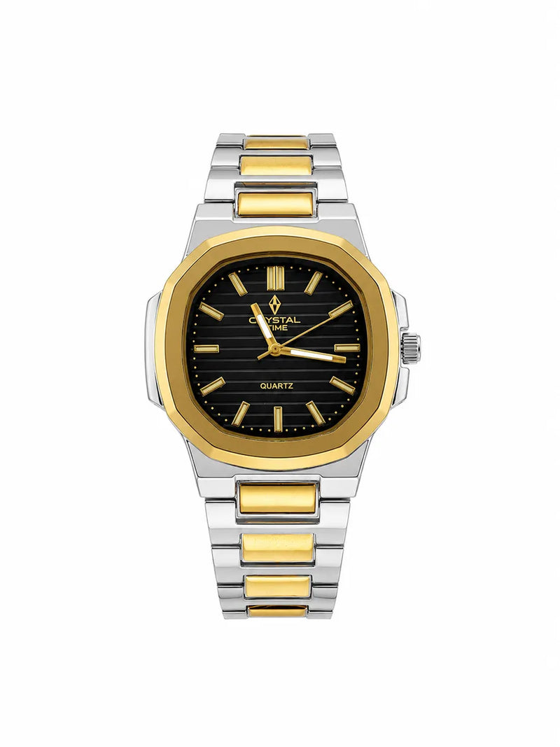 Crystal Time Two-Tone Nautilus – Black Gold Silver – Black Gold Silver