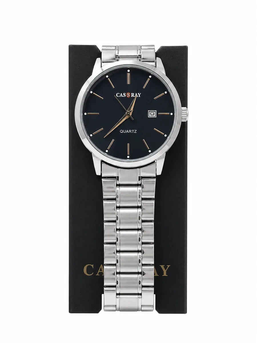 Cassray Quartz Dress Watch – Black – White