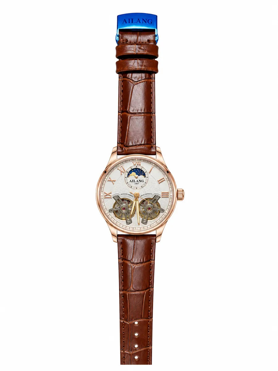 Ailang Moon Phase Double Flywheel – Rose Gold
