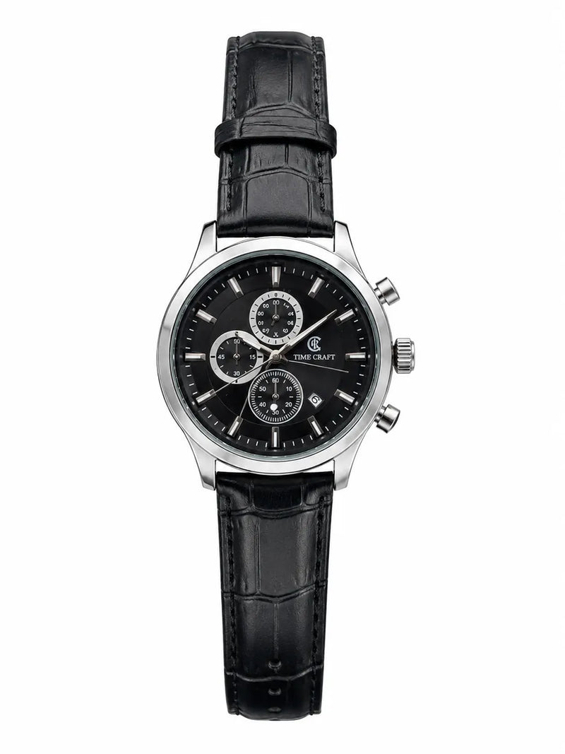 Timecraft Chronograph Strap Watch – Black