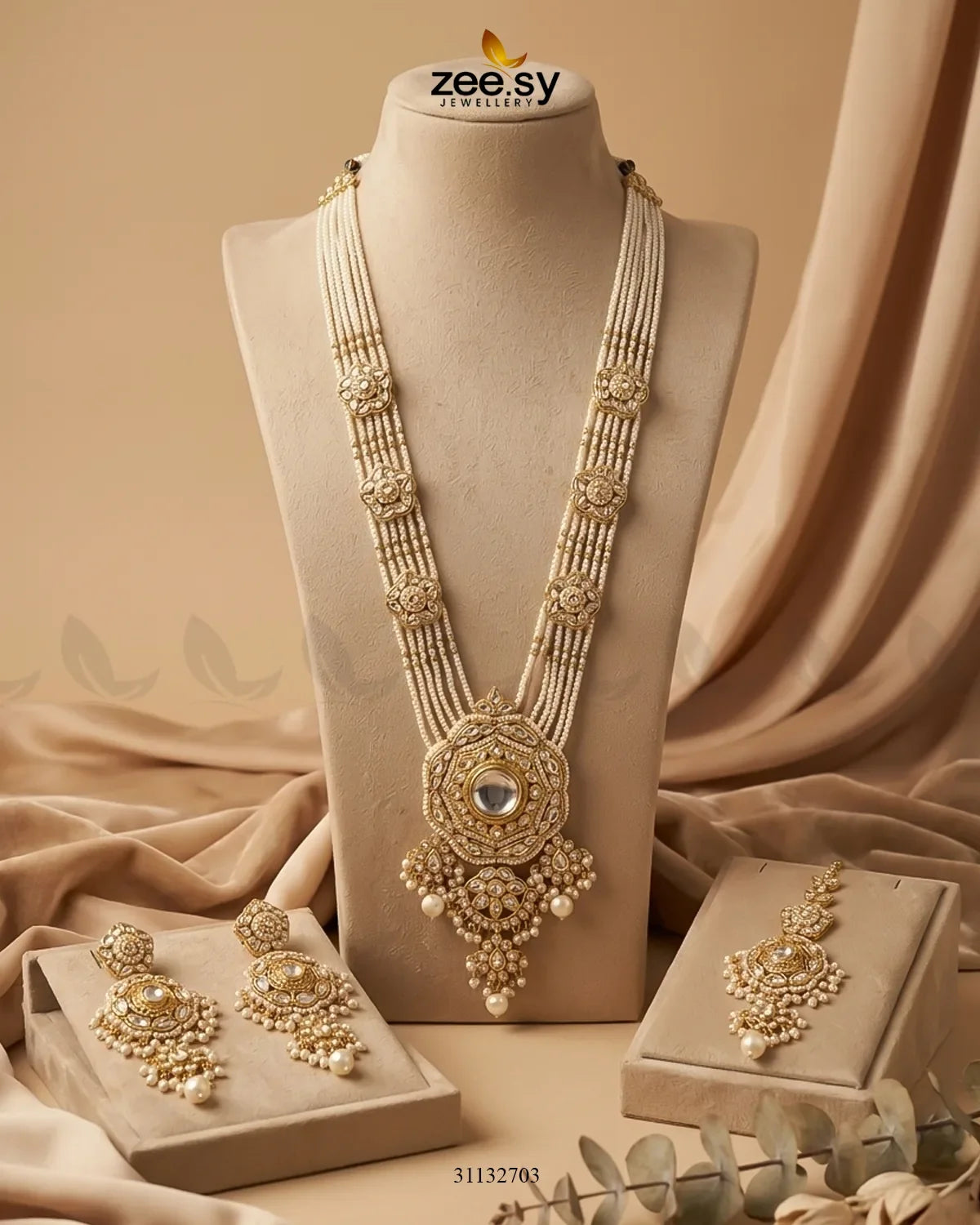 Hyderabadi Bold Kundan Malla Set