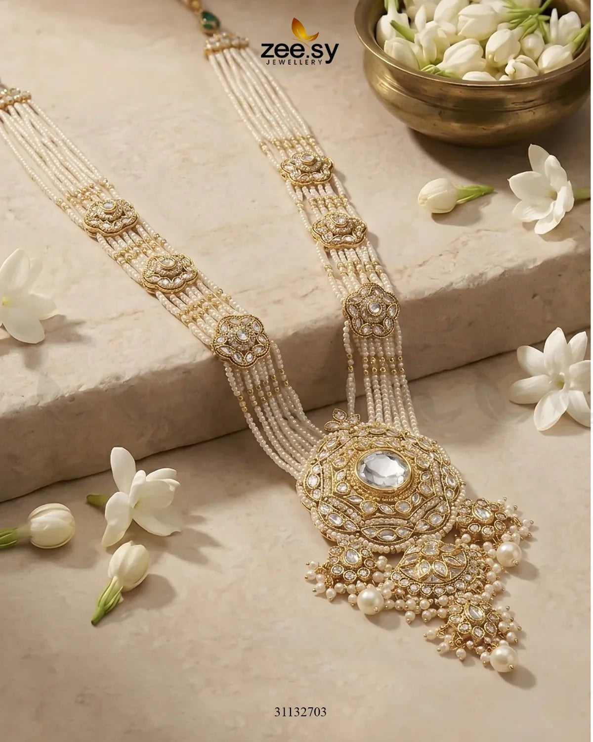 Hyderabadi Bold Kundan Malla Set
