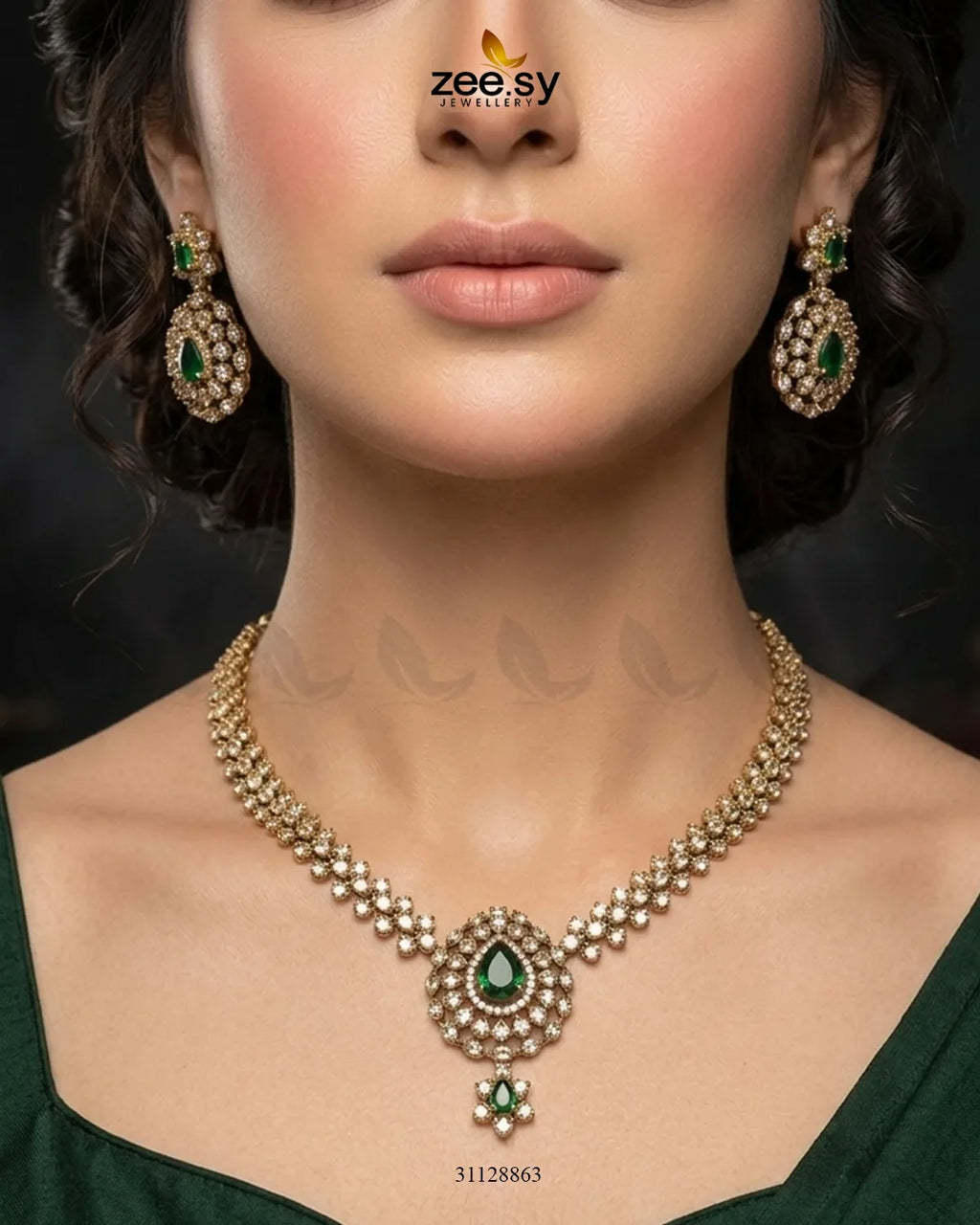 Imperial Uncut Stone Necklace Set