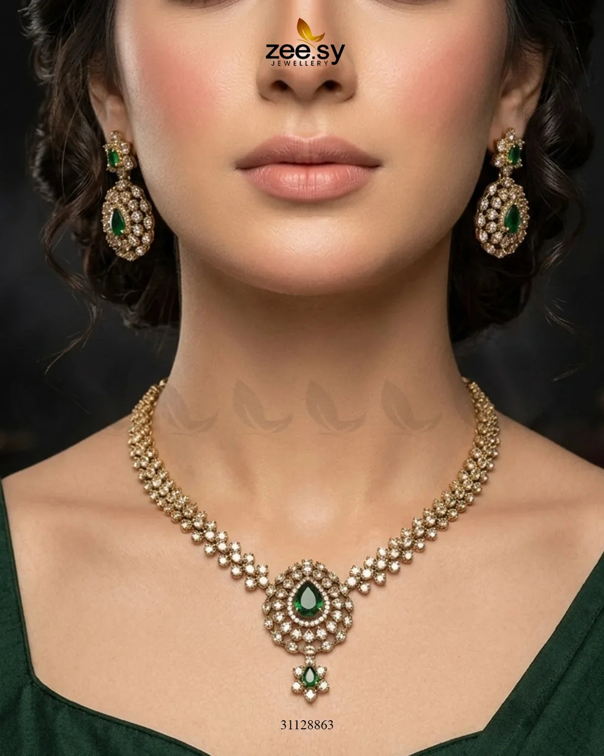 Imperial Uncut Stone Necklace Set