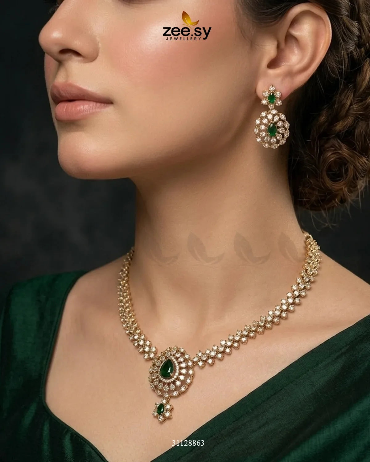 Imperial Uncut Stone Necklace Set