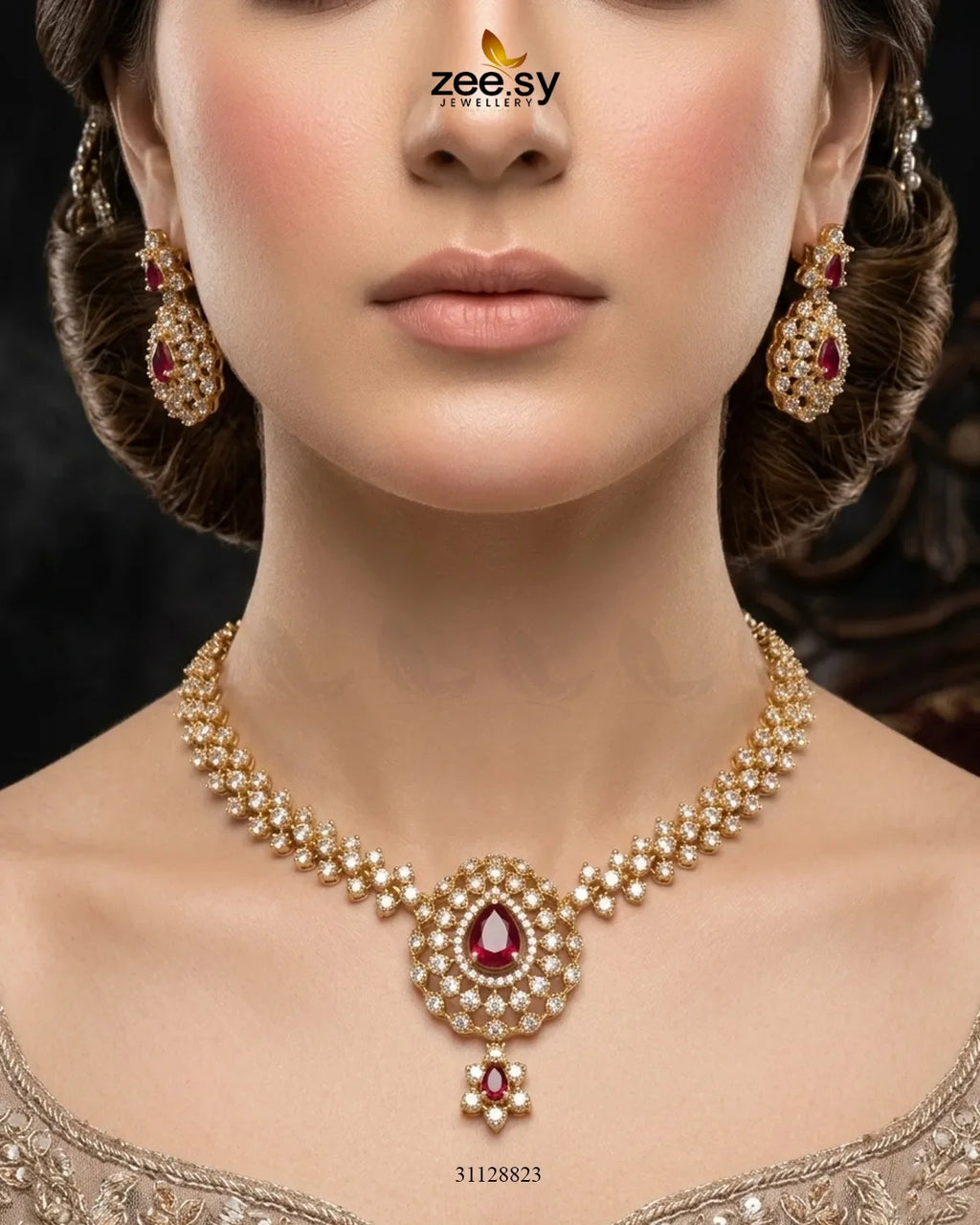Imperial Uncut Stone Necklace Set