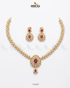 Imperial Uncut Stone Necklace Set