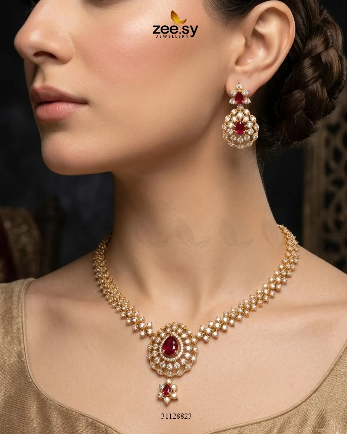 Imperial Uncut Stone Necklace Set