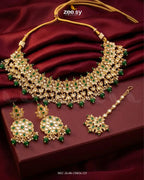 Jade Blossom Drop Necklace Set