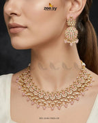 Jade Blossom Drop Necklace Set
