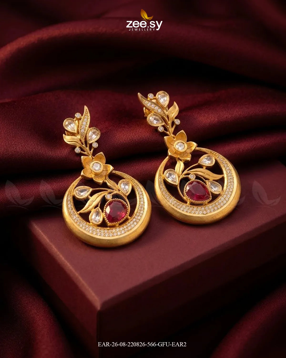 Jade Circular Floral Statement Earrings