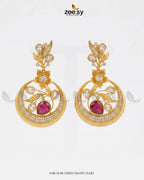 Jade Circular Floral Statement Earrings