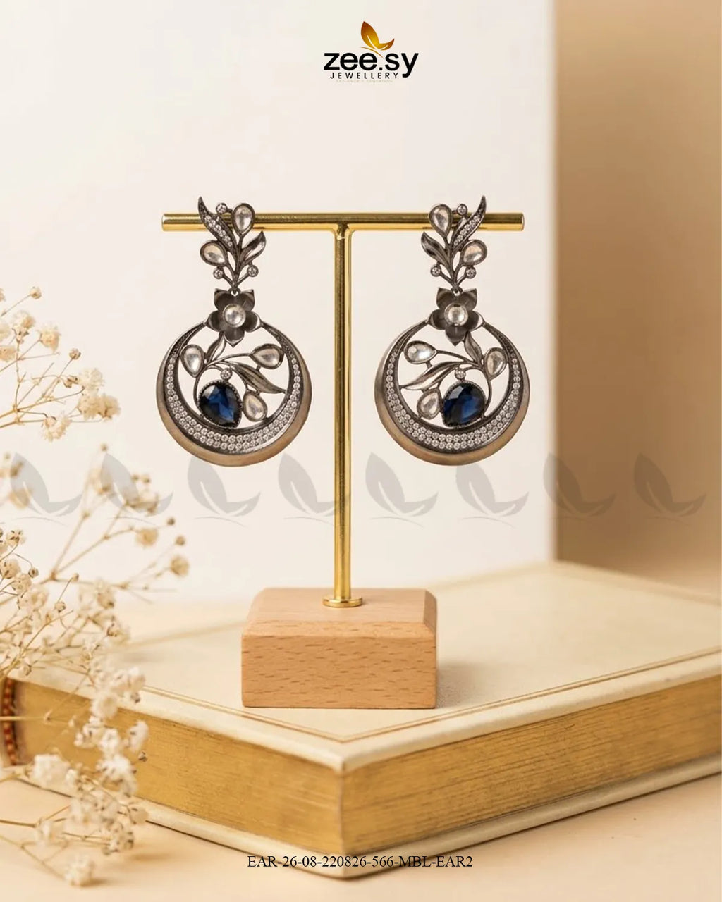 Jade Circular Floral Statement Earrings