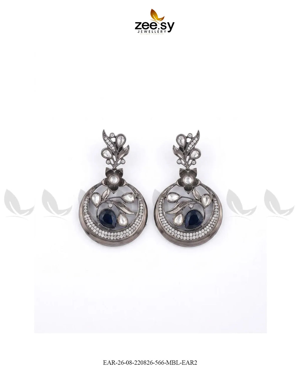 Jade Circular Floral Statement Earrings