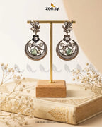 Jade Circular Floral Statement Earrings