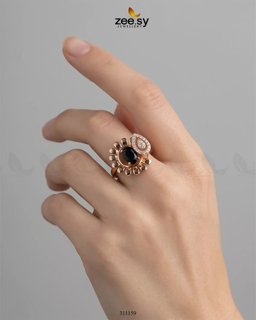 Scalloped Petal Gemstone Cocktail Ring