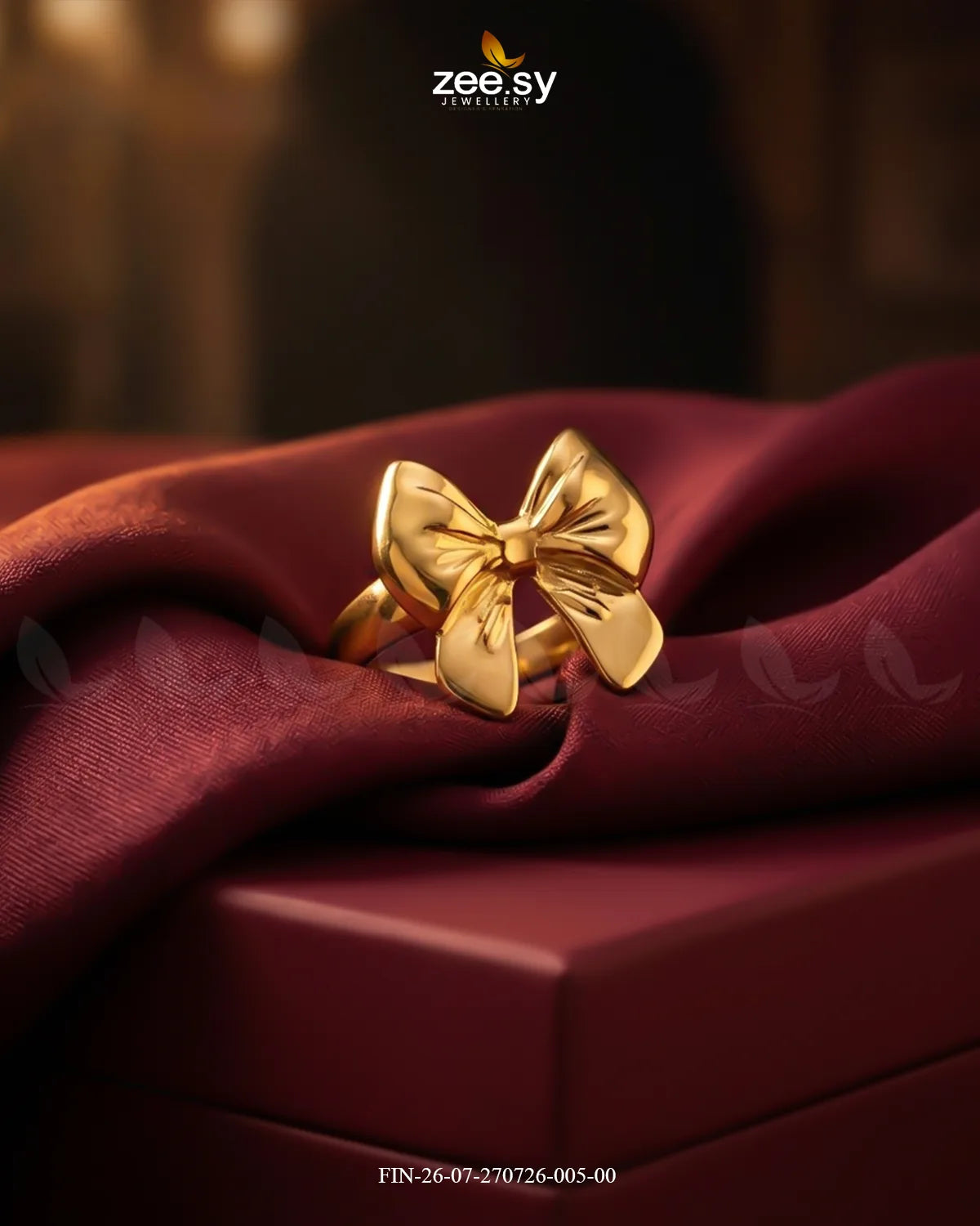 Luxe Curved Ribbon Tie Ring