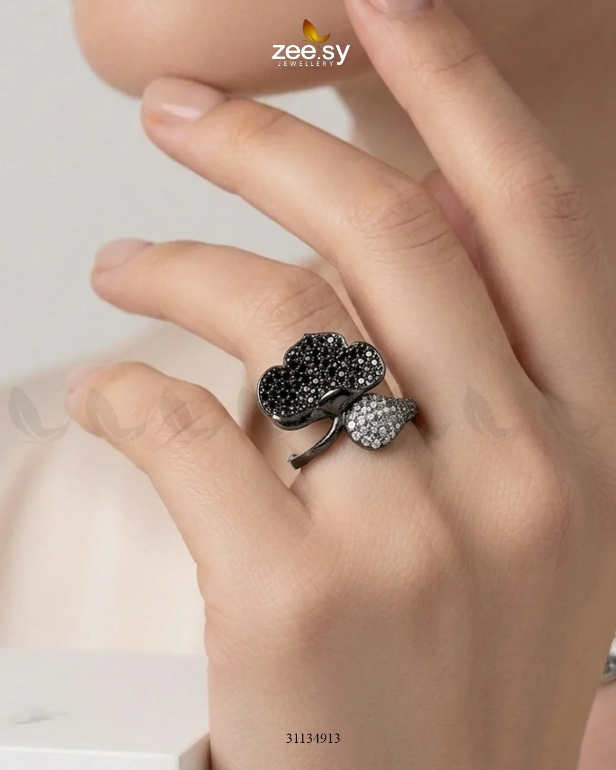 Metallic Statement Gemstone Ring
