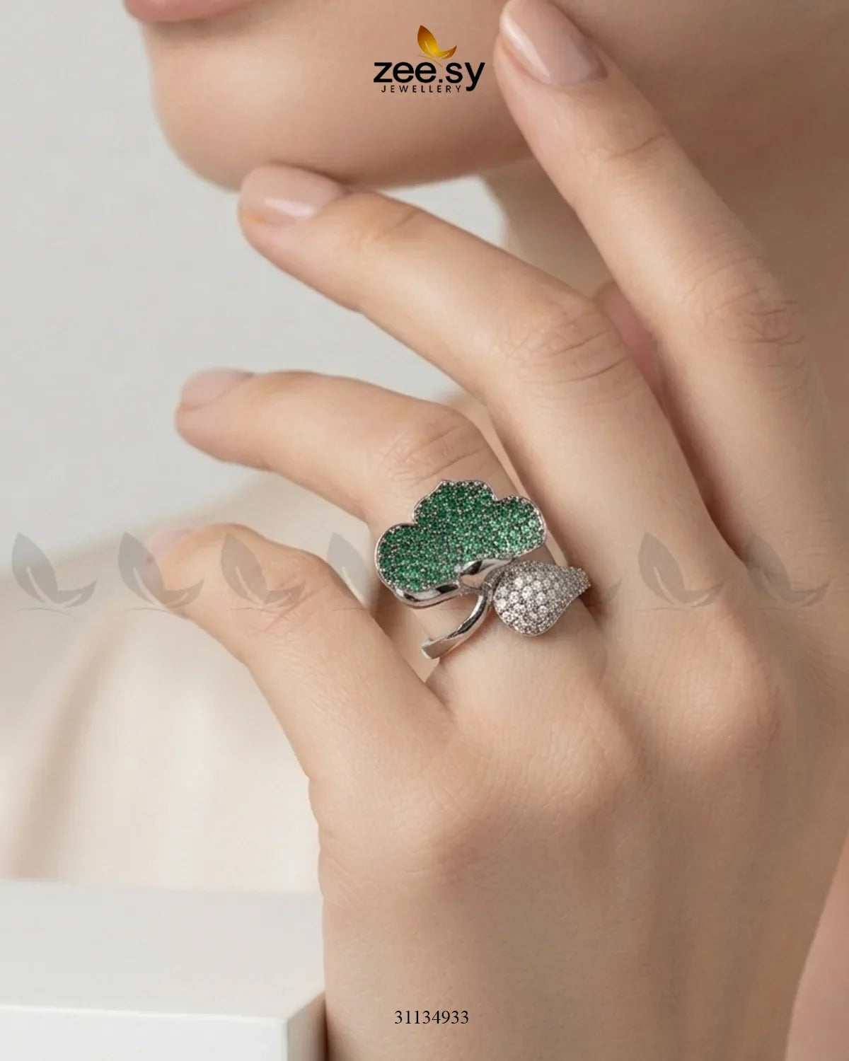 Metallic Statement Gemstone Ring