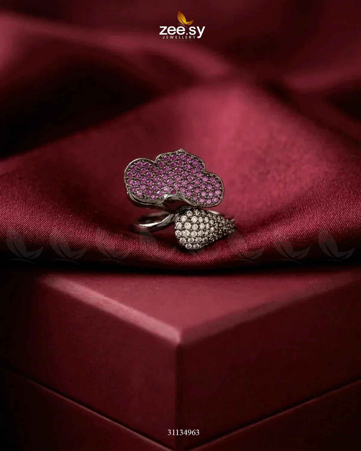 Metallic Statement Gemstone Ring