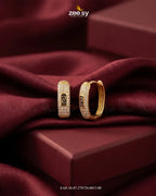 Micro Zirconia Monogram Hoop Earrings