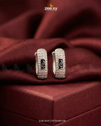 Micro Zirconia Monogram Hoop Earrings