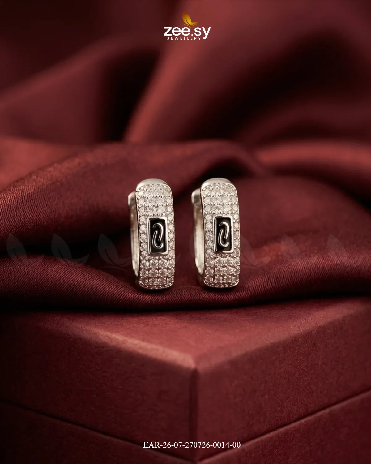 Micro Zirconia Monogram Hoop Earrings