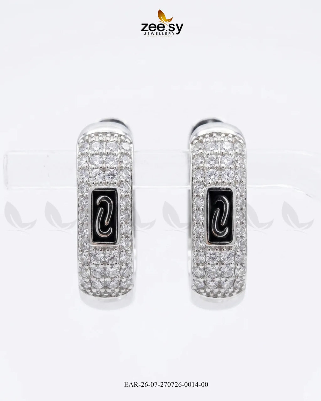 Micro Zirconia Monogram Hoop Earrings