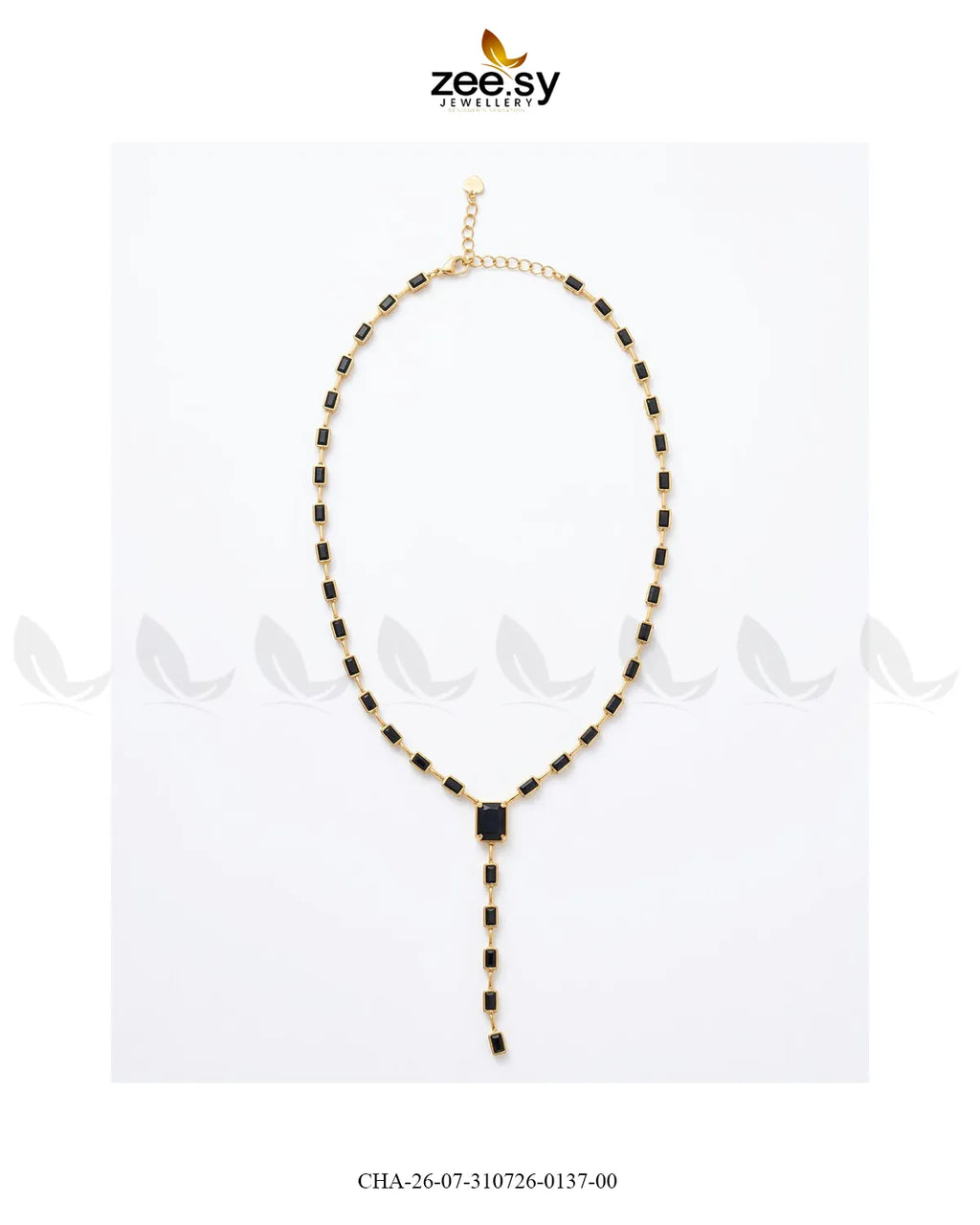 Modern Baguette Gemstone Y Chain