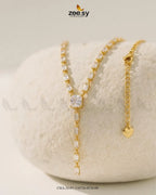 Modern Baguette Gemstone Y Chain
