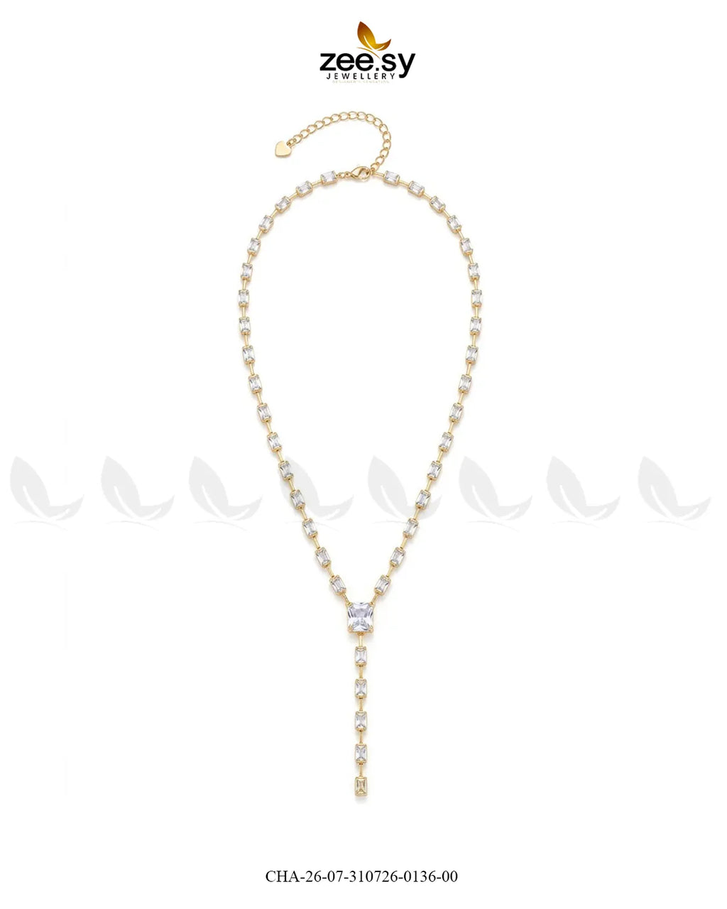 Modern Baguette Gemstone Y Chain