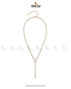 Modern Baguette Gemstone Y Chain
