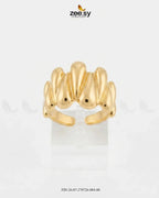 Modern Fluted Organic Cocktail Ring