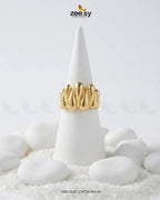 Modern Fluted Organic Cocktail Ring