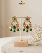 Moon Pearl Stone Chandbali Earrings