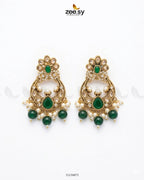 Moon Pearl Stone Chandbali Earrings