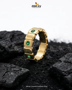 Mosaic Emerald Gemstone Ring